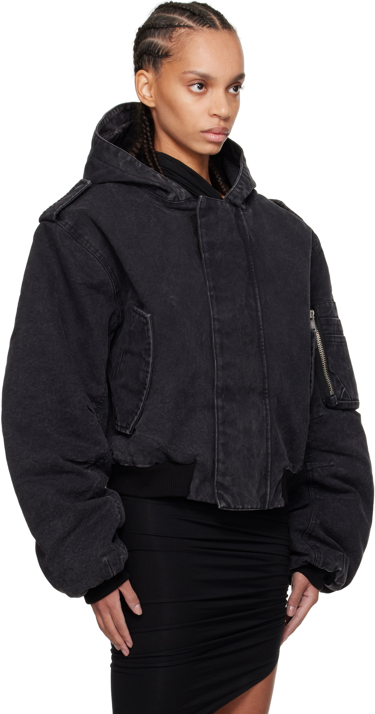 Entire Studios SSENSE Exclusive Black W2 Bomber Jacket