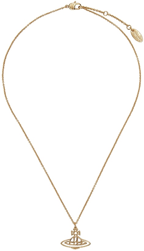 Photo: Vivienne Westwood Gold Thin Lines Short Flat Orb Necklace