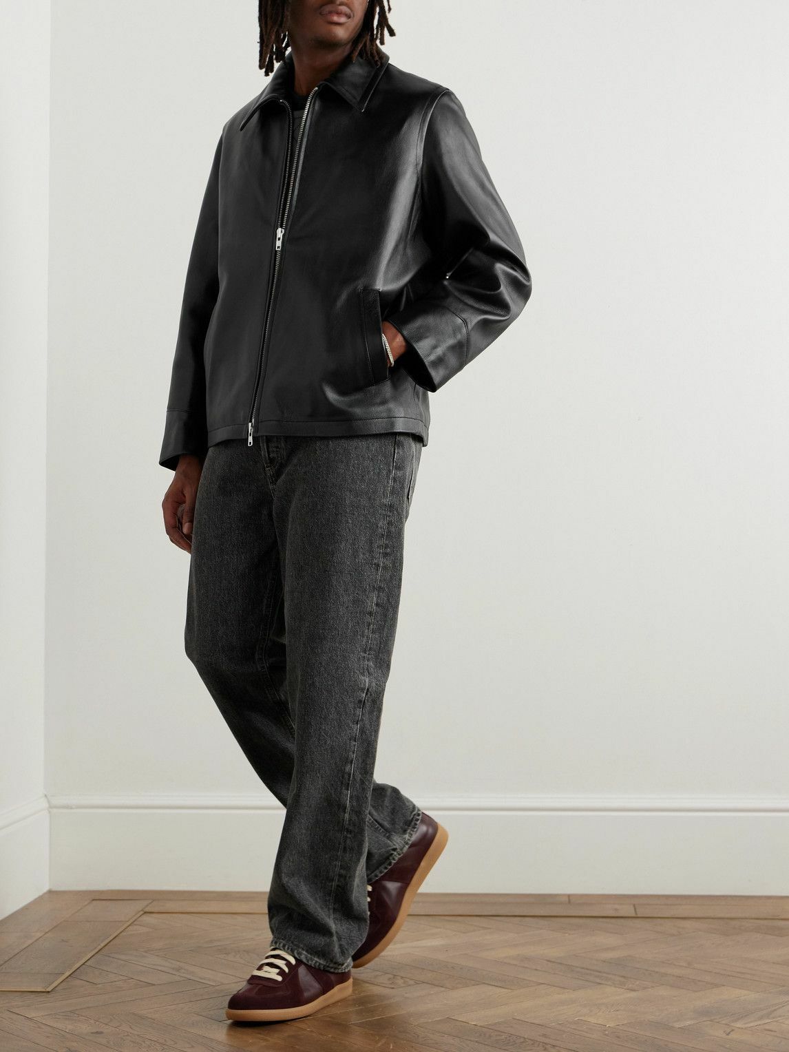 AGOLDE - Chadwick Full-Grain Leather Jacket - Black