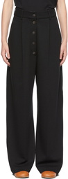 Loewe Black Wool Wide-Leg Trousers