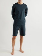 Sunspel - Lounge Cotton and Modal-Blend Jersey Drawstring Pyjama Shorts - Blue