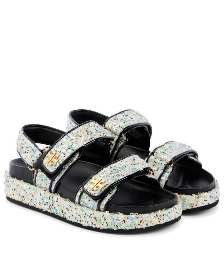 Photo: Tory Burch Kira sequined leather-trimmed sandals