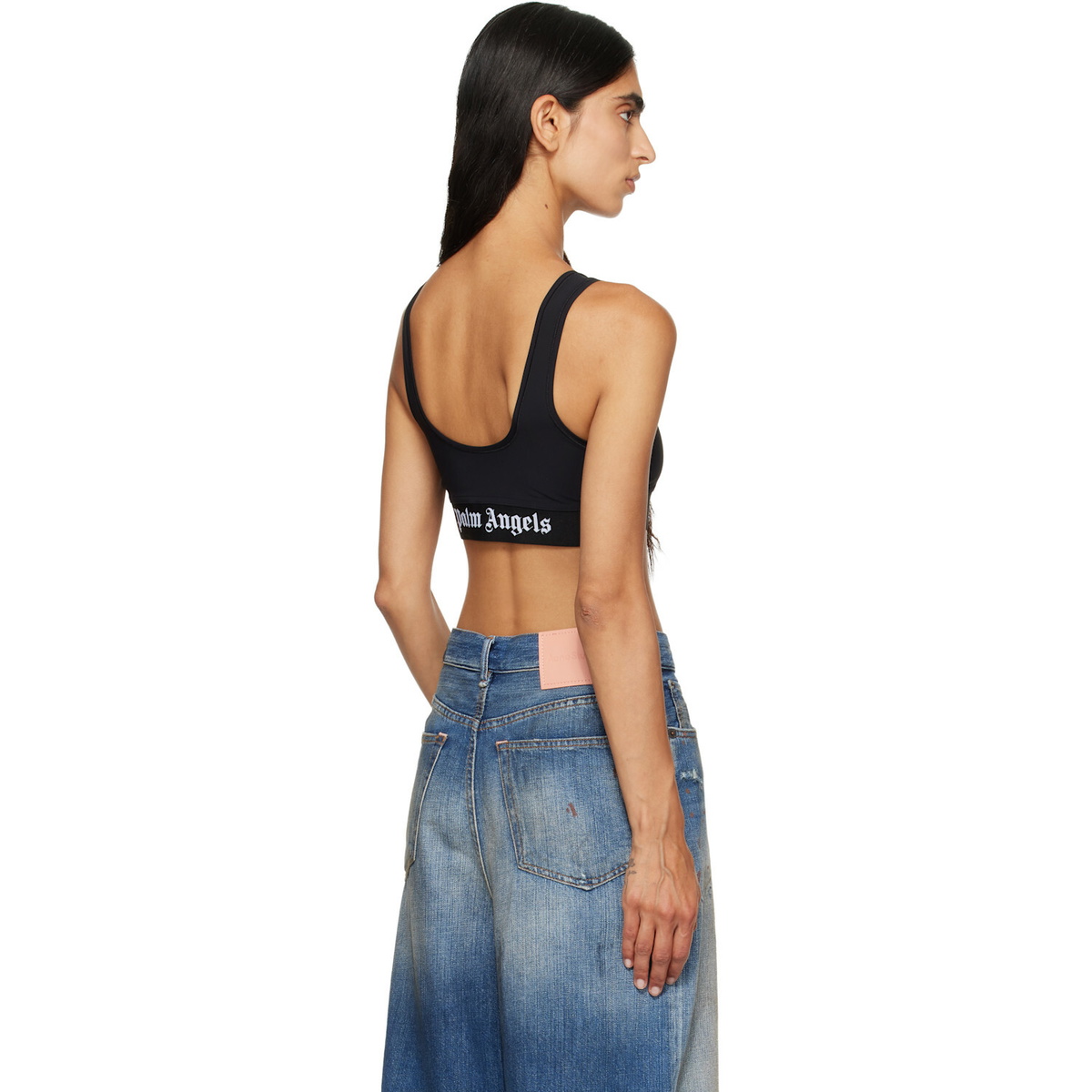 Palm Angels Black Classic Logo Sport Bra