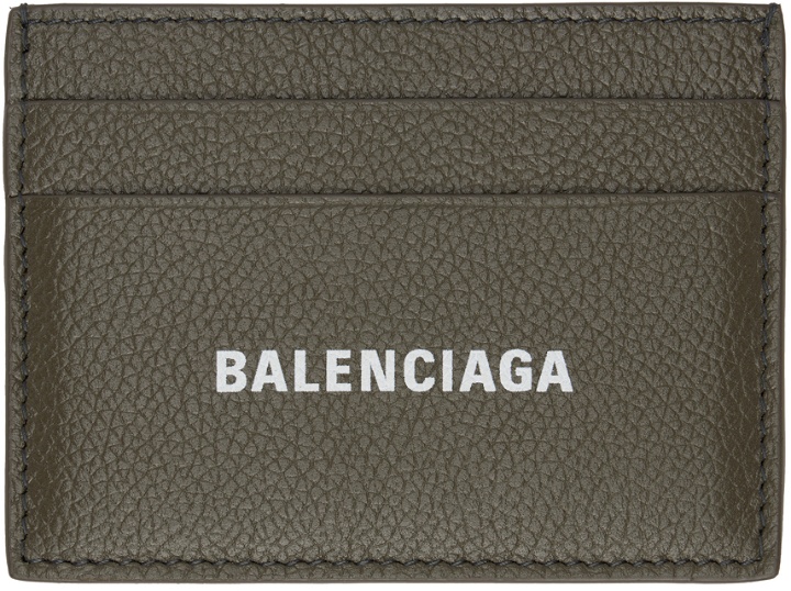 Photo: Balenciaga Khaki Printed Card Holder