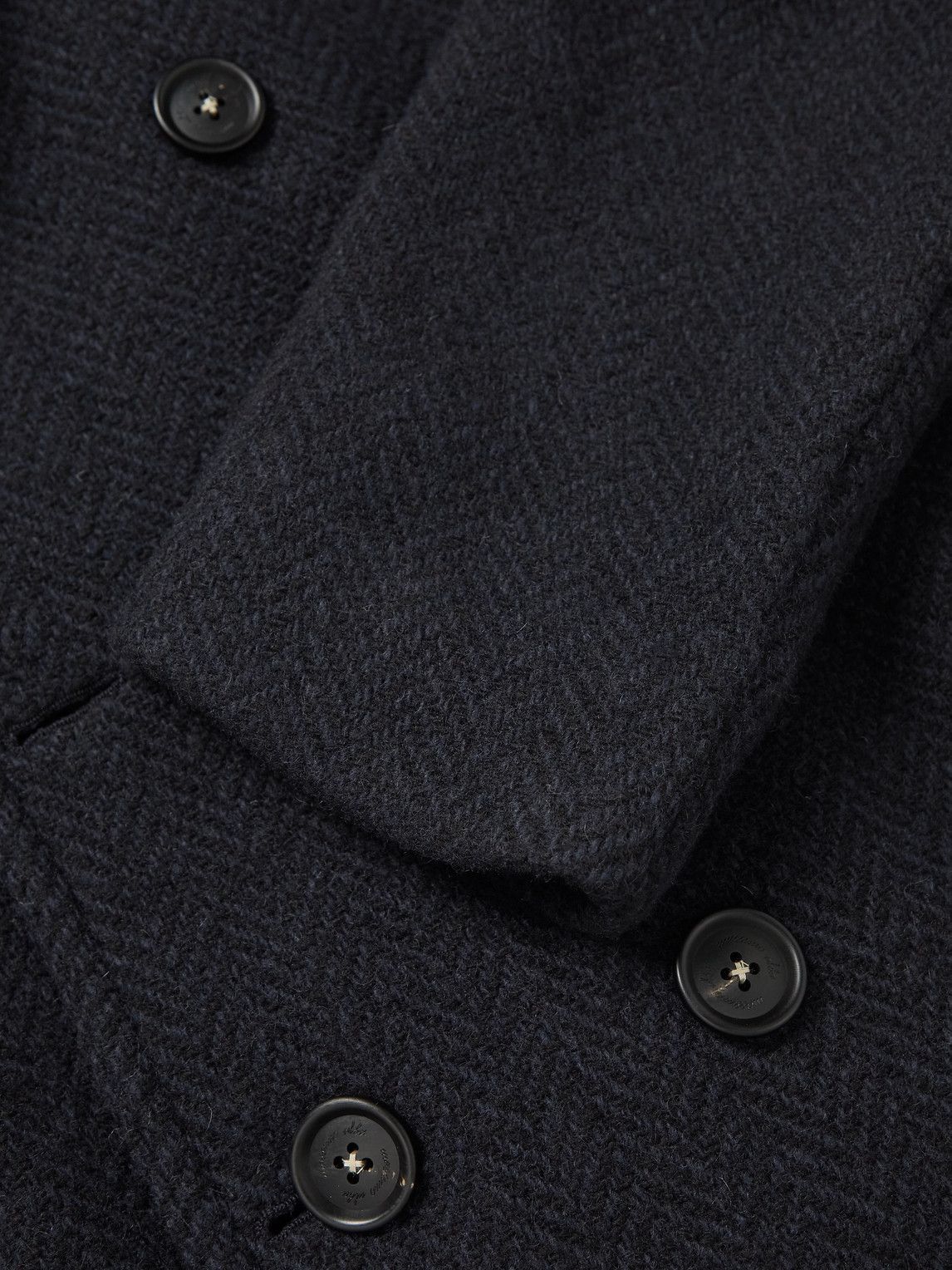 Massimo Alba - Dodge Double-Breasted Herringbone Wool Coat - Blue