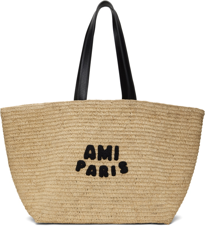 Photo: AMI Paris Beige Leather Rafia Ami Paris Tote