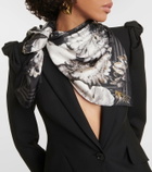 Alexander McQueen Floral silk twill scarf