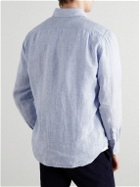 Hartford - Paul Striped Linen Shirt - Blue