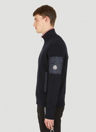 Logo Patch Zip Sweater in Dark Blue