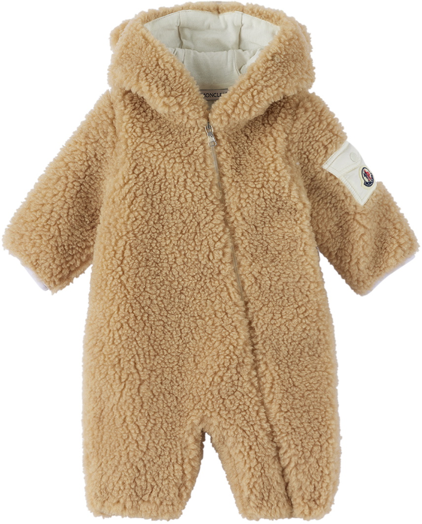 Moncler Baby Unisex Playsuit In Offwhite