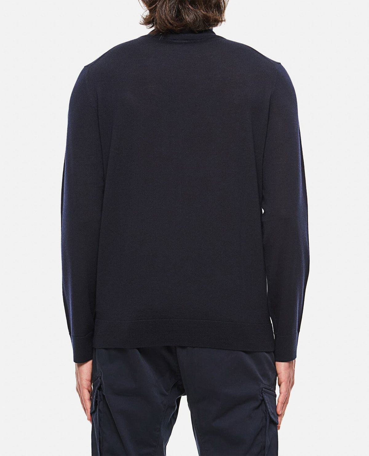 Paul Smith Navy Washable Merino Wool signature Stripe Zip Cardigan