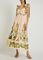 Farm Rio Botanical Beauty Floral Cotton-blend Midi Dress Pink