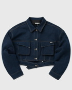 Rotate Birger Christensen Stretch Cropped Jacket Blue - Womens - Denim Jackets