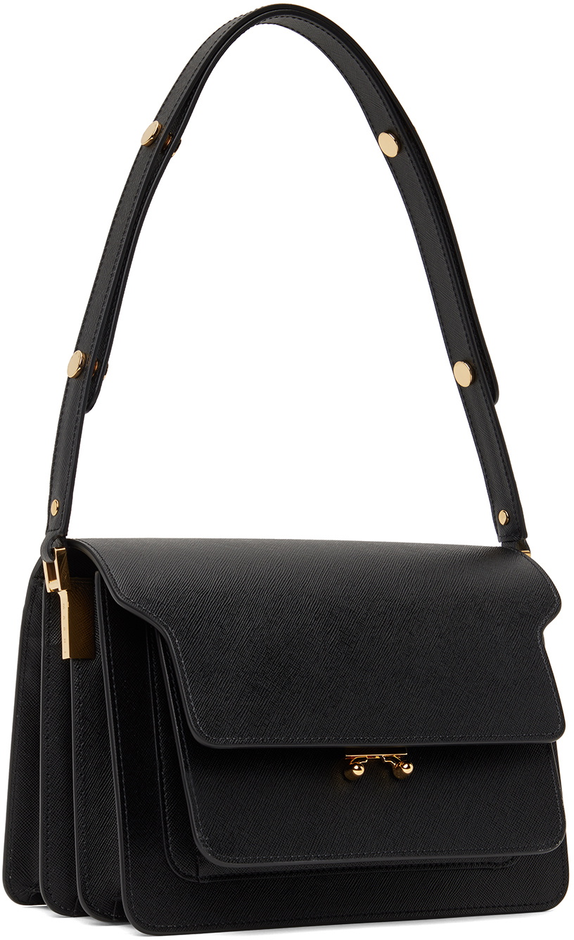 ★MARNI★ Women's Medium Calfskin Trunk Shoulder Bag Black S Marni Black Medium Trunk Bag Marni