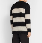 Isabel Benenato - Striped Mohair-Blend Sweater - Black
