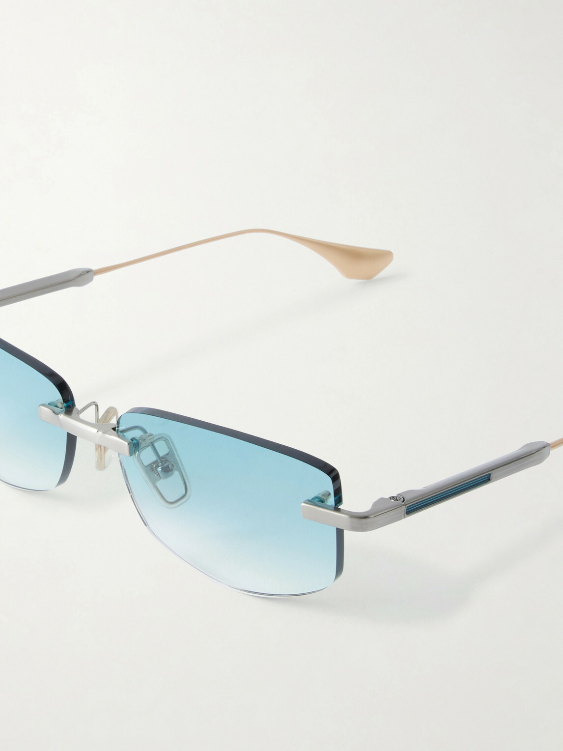 DITA - Trysim.75 Square-Frame Gold and Silver-Tone Titanium Sunglasses