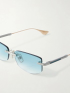 DITA - Trysim.75 Square-Frame Gold and Silver-Tone Titanium Sunglasses