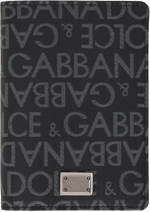 Photo: Dolce&Gabbana Gray Coated Jacquard Passport Holder