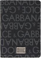 Dolce&Gabbana Gray Coated Jacquard Passport Holder