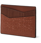 Loewe - Puzzle Textured-Leather Cardholder - Brown