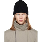 Rick Owens Black Tower Ribbed Beanie