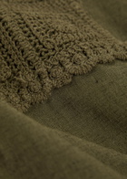 Che Inigo Crochet-trim Cotton and Linen-blend Shirt Dark Green