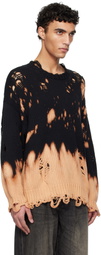 R13 Black Bleached Oversized Sweater