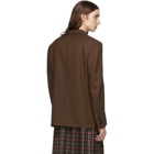 Gucci Brown Double-Breasted Fluid Blazer