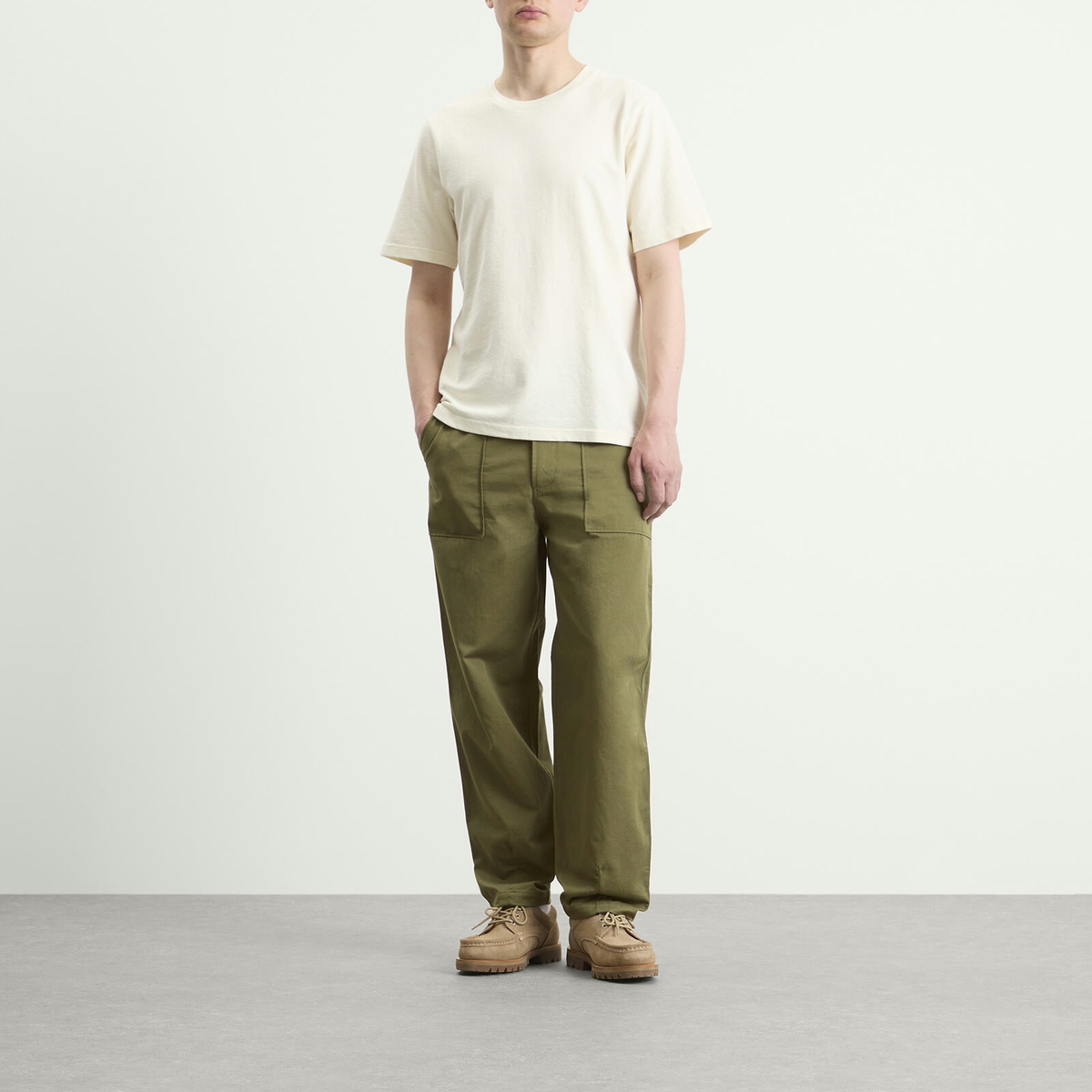 Universal Works Men's Twill Fatigue Pant in Light Olive