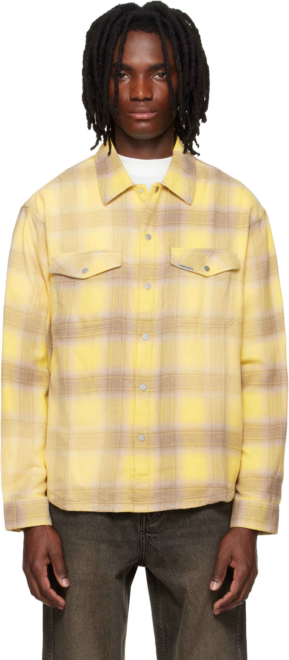 Represent Yellow & Beige Vintage Flannel Shirt