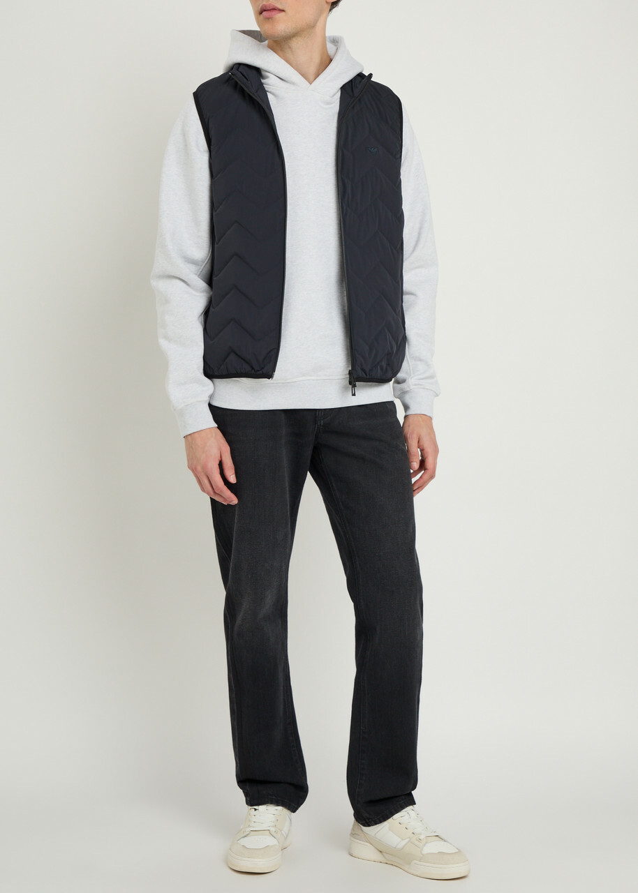 Emporio Armani Water-repellent Padded Stretch-nylon Gilet Navy