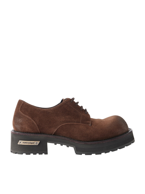 Photo: Balenciaga - Venom Waxed-Suede Oxford Shoes - Brown