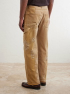 Kartik Research - Zardozi Straight-Leg Embellished Paneled Cotton-Canvas Trousers - Neutrals
