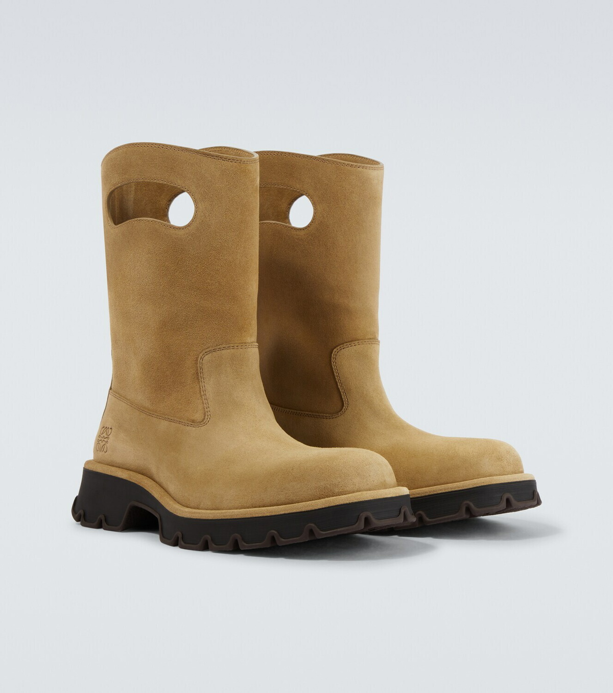 Loewe Bobby cutout suede mid-calf boots