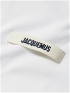 Jacquemus - Grosgrain-Trimmed Logo-Embroidered Cotton-Jersey T-shirt - White