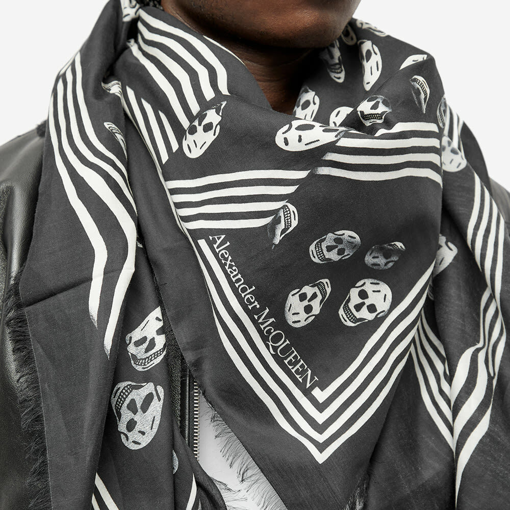 Zac's Alter Ego Long Skull Print Scarf – Lightweight, Unisex, Gothic Alternative Style (160cm X 70cm)