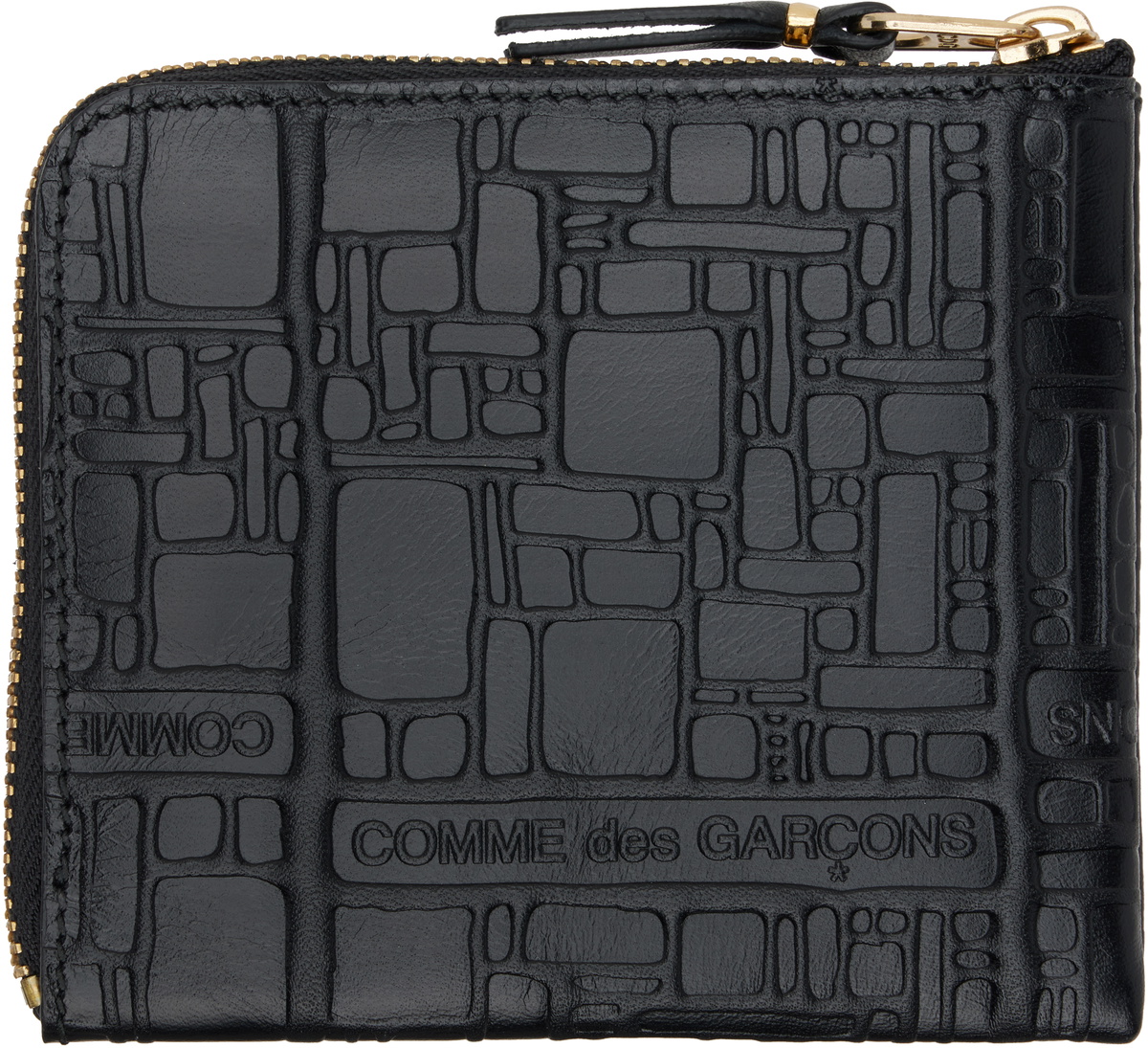 COMME des GARÇONS WALLETS Black Embossed Logotype Wallet