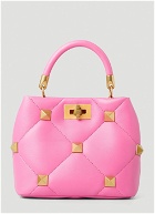 Top Handle Roman Stud Mini Handbag in Pink