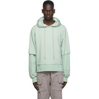 Rick Owens Drkshdw Green Cropped Hustler Hoodie