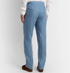 RICHARD JAMES - Striped Linen Suit Trousers - Blue