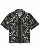 Neighborhood - Aloha Camp-Collar Printed Crepe Shirt - Black