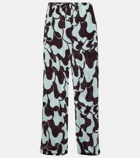 Dries Van Noten Printed crêpe palazzo pants