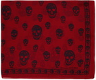 Alexander McQueen Red Skull Scarf