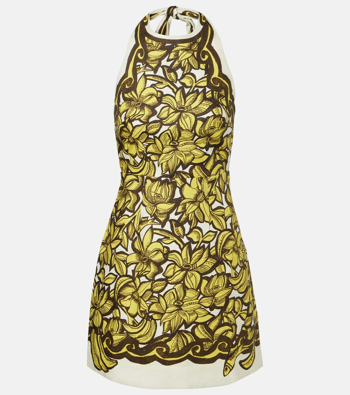 Alémais Mona floral hemp minidress