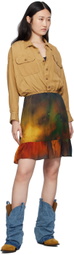 R13 Navy & Orange Pattern Minidress