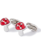 Paul Smith - Logo-Engraved Silver-Tone and Enamel Cufflinks