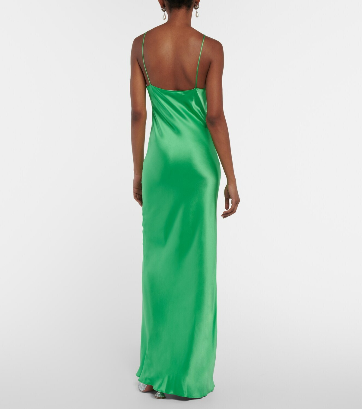 forest green dress with sleeves Emerald Green V-Neck Lace Tulle Formal Prom Dress with Long Sleeves main image 0