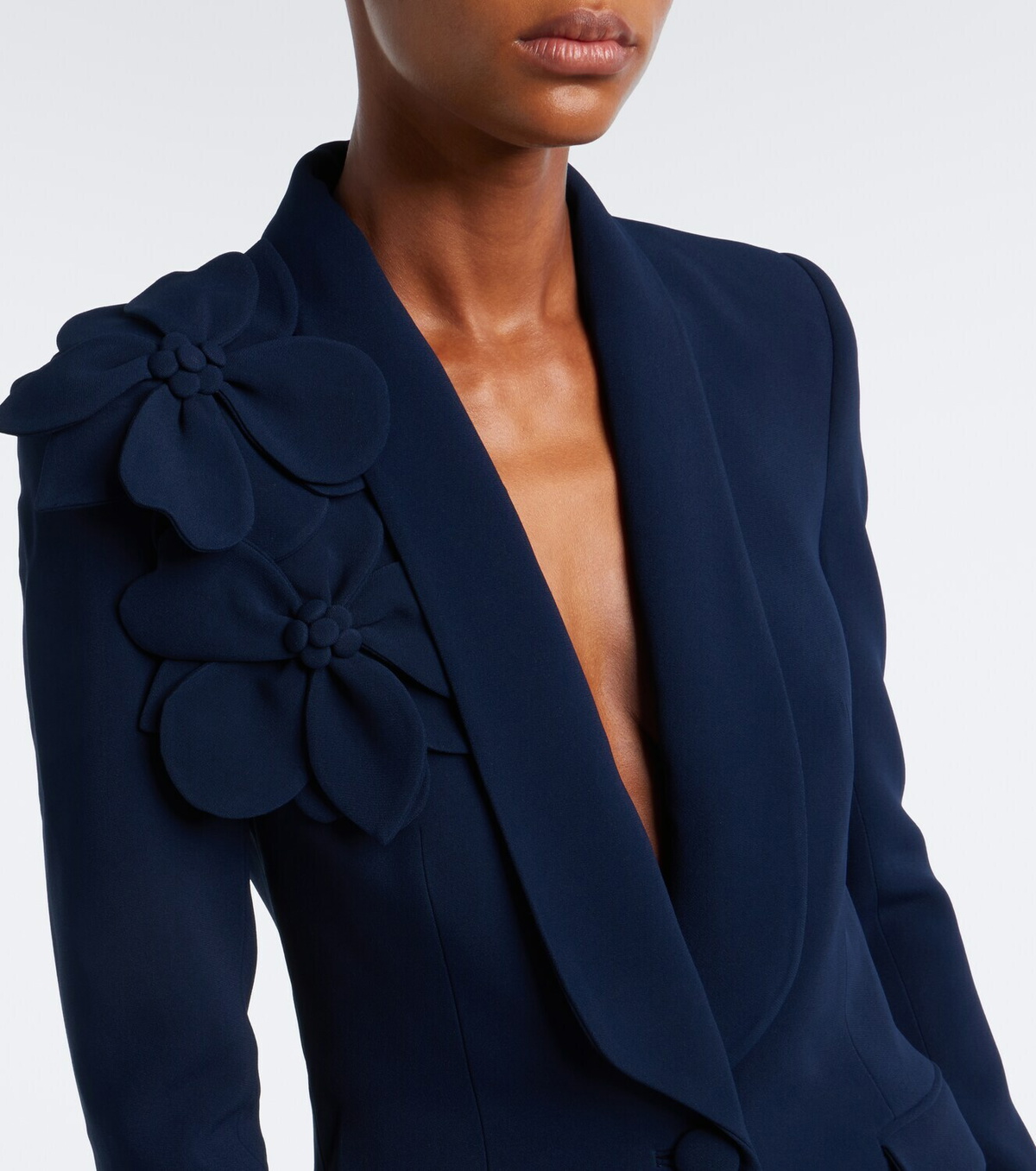 Elie Saab Floral-appliqué cady blazer