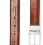 Berluti - 3.2cm Scritto Reversible Leather Belt - Men - Tan