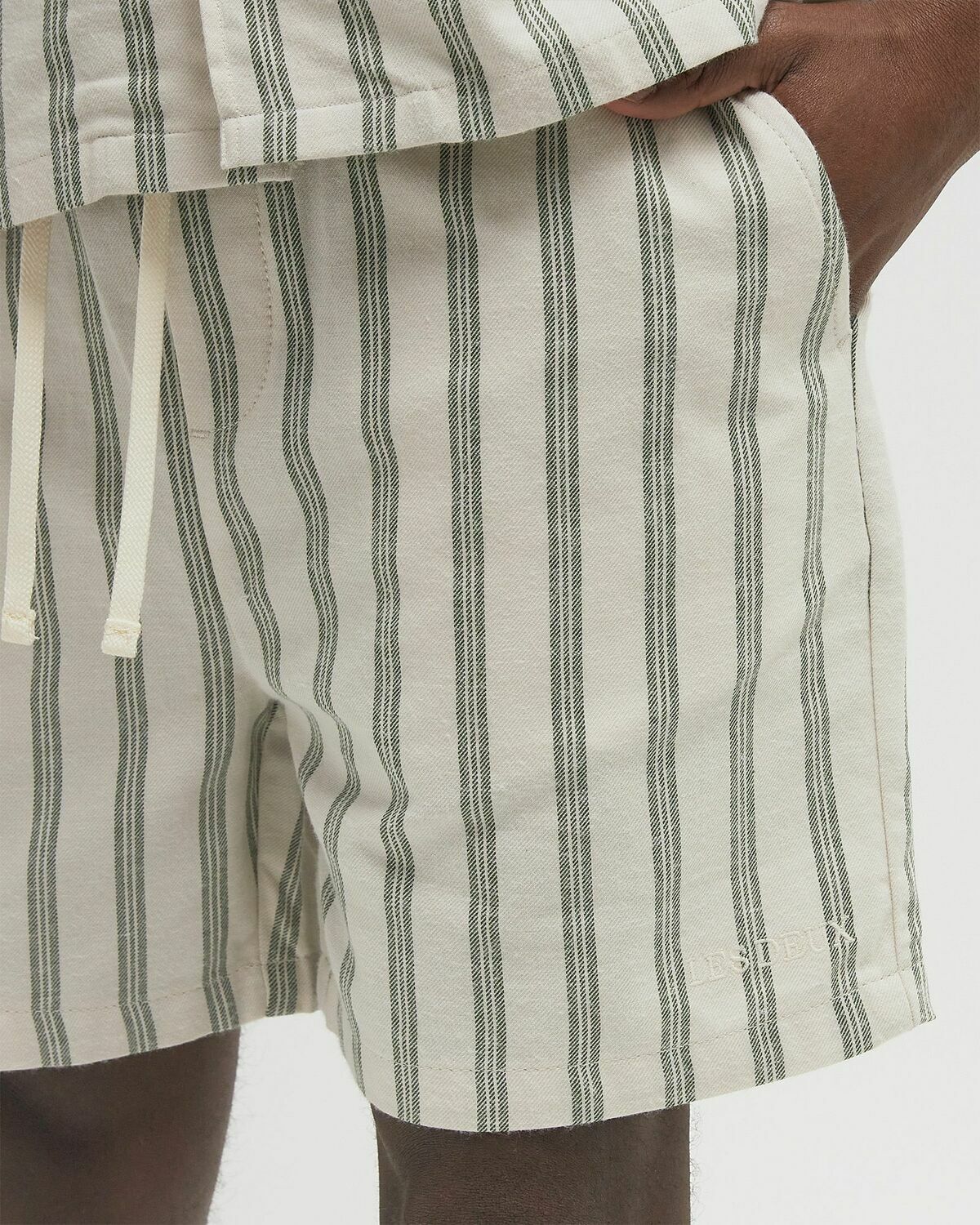 Les Deux Lawson Stripe Shorts Beige Mens Casual Short